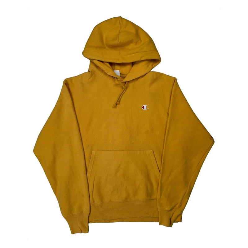Reverse Weave Champion Hoodie - Medium Yellow Cotton