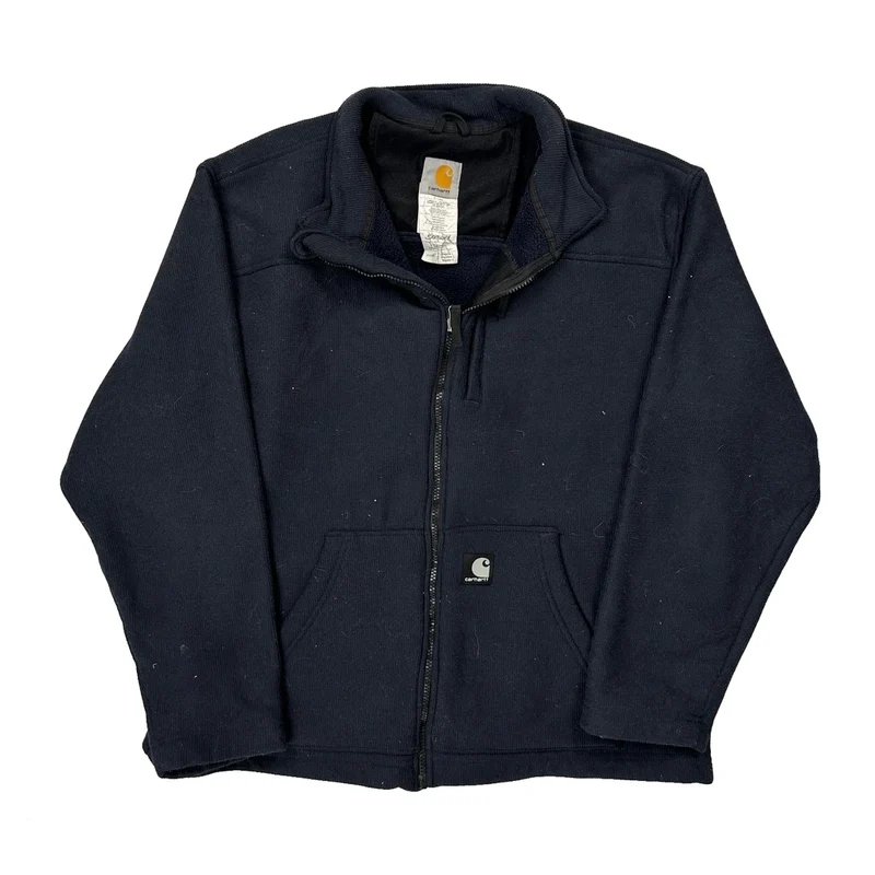 Carhartt Fleece Jacket - Large Navy Polyester