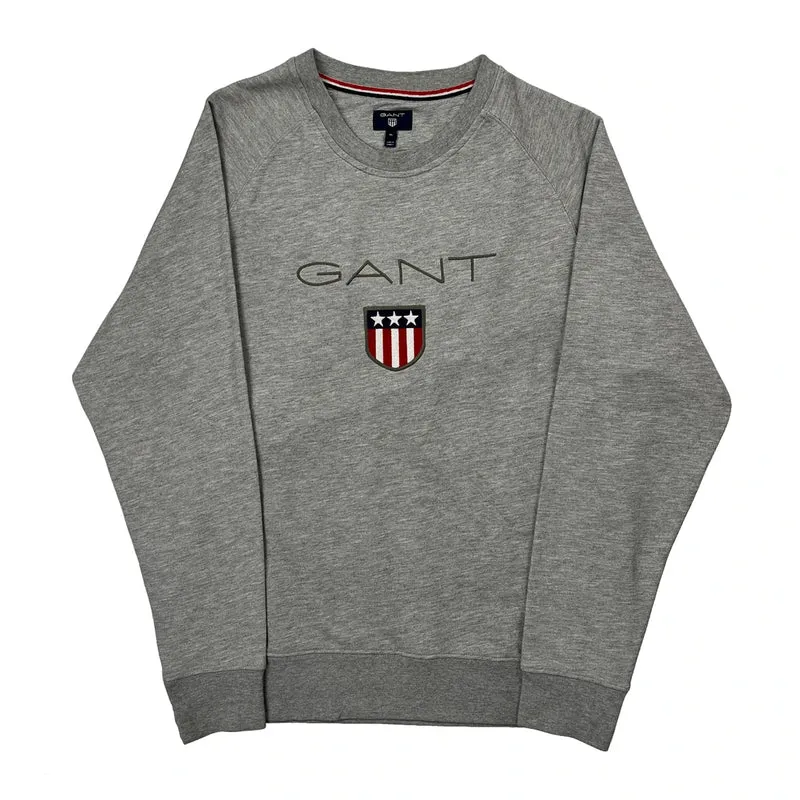 Shield Logo Gant Sweatshirt - XL Grey Cotton