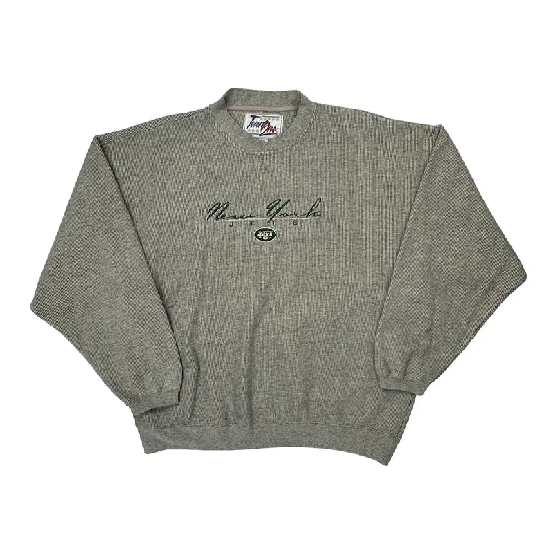 New York Jets Team One Graphic Sweatshirt - XL Grey Cotton Blend