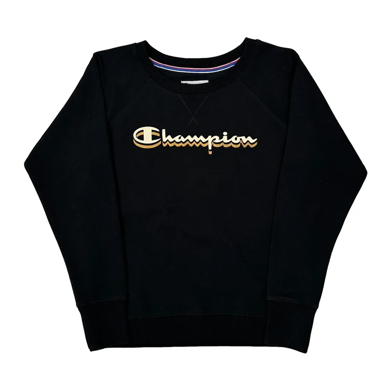 Authentic Athleticwear Champion Spellout Sweatshirt - Small Black Cotton