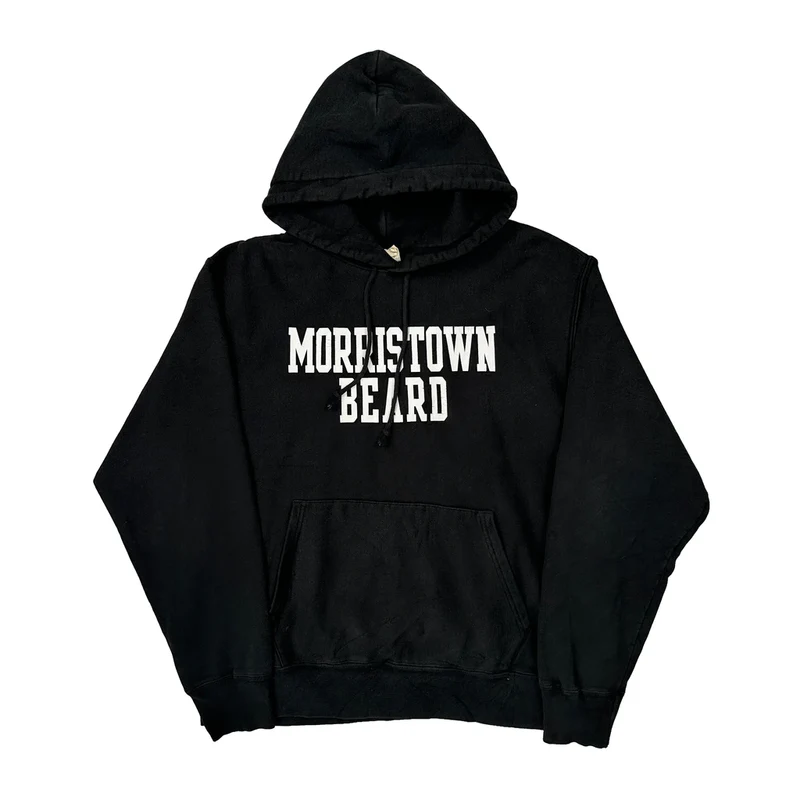 Reverse Weave Champion Spellout Hoodie - Large Black Cotton