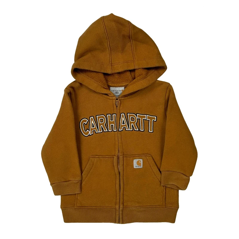 Age 12 Months Carhartt Hoodie - 2XS Brown Cotton