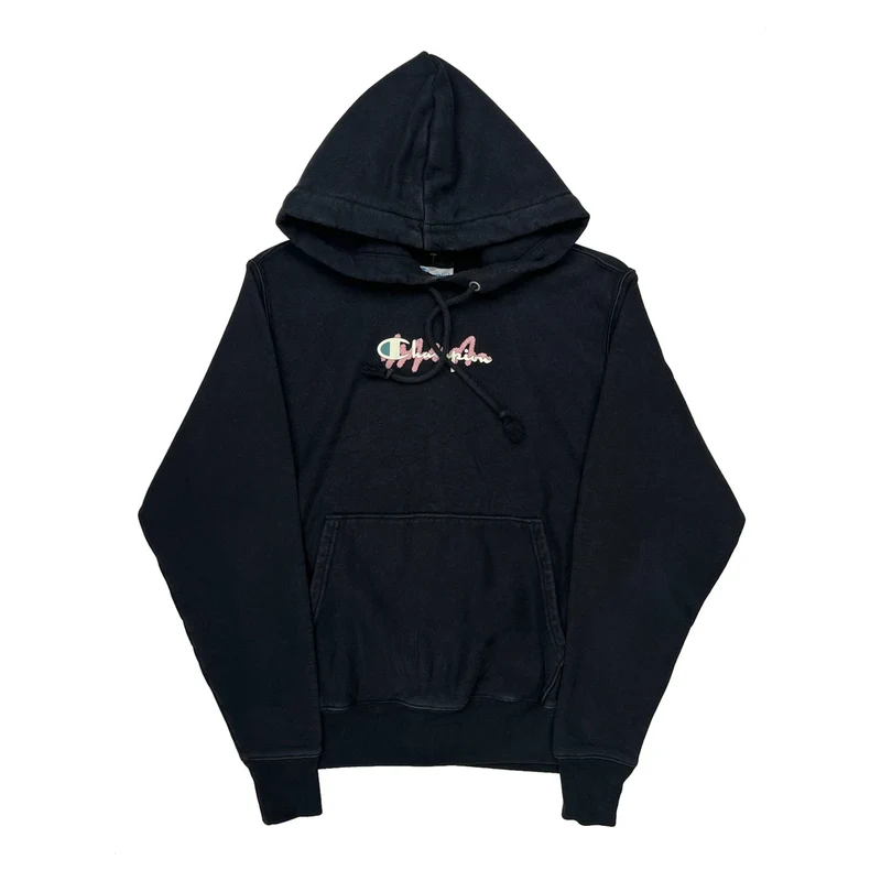 Reverse Weave Champion Hoodie - Small Black Cotton