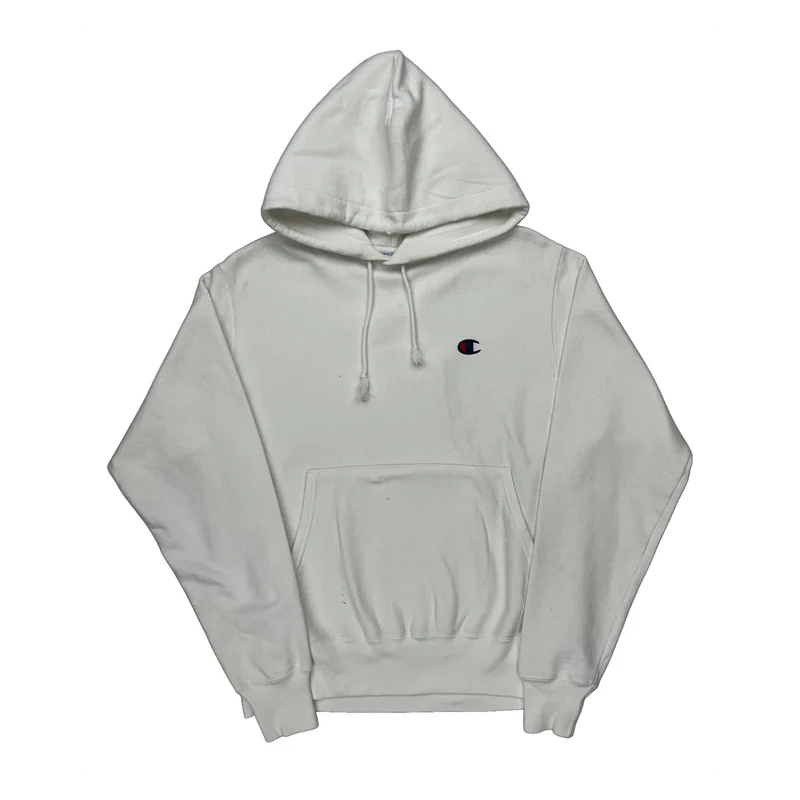 Reverse Weave Champion Hoodie - Small White Cotton