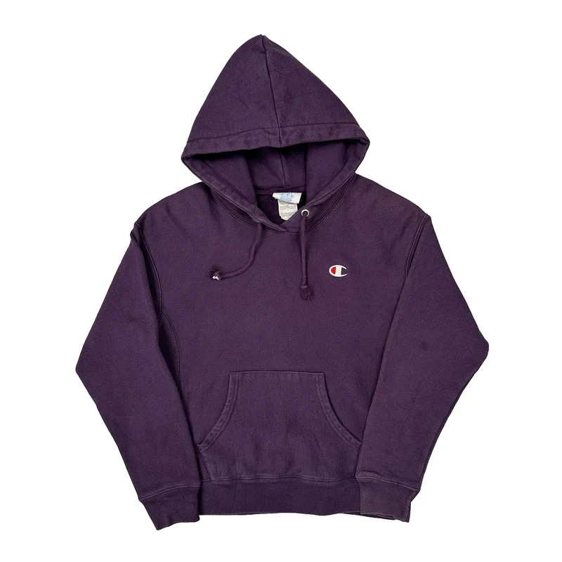 Champion Hoodie - Small Purple Cotton Blend