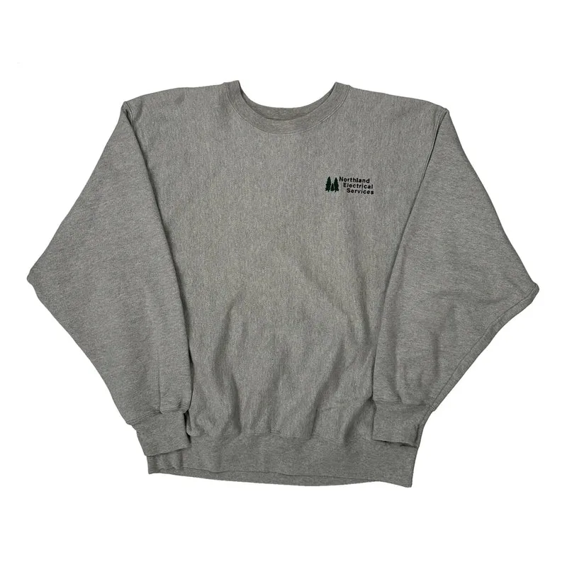 Reverse Weave Champion Sweatshirt - Large Grey Cotton Blend