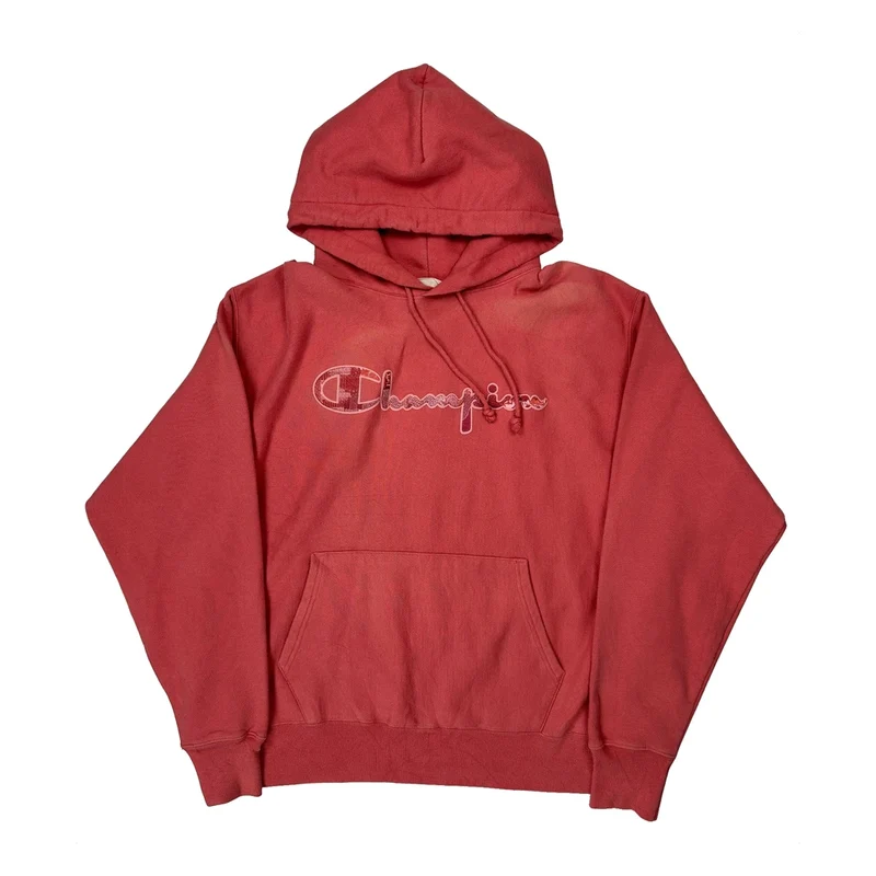 Reverse Weave Champion Spellout Hoodie - XL Red Cotton