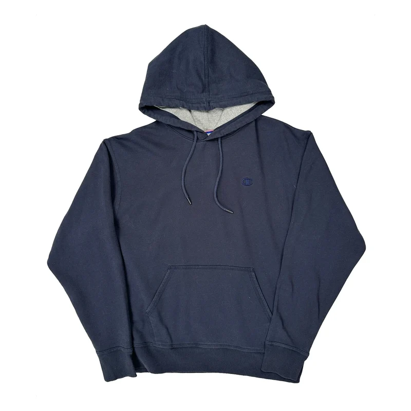 Champion Hoodie - Large Navy Cotton