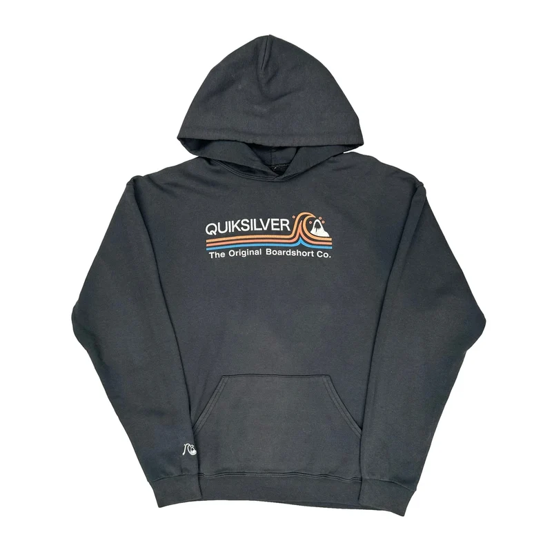 The Original Boardshort Co. Quiksilver Graphic Hoodie - Large Black Cotton