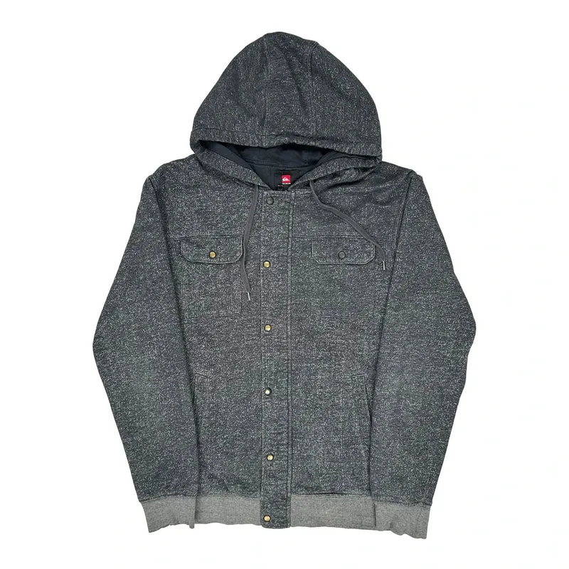 Quiksilver Hoodie - XL Grey Cotton Blend
