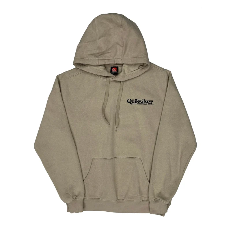 Quiksilver Hoodie - Small Beige Cotton