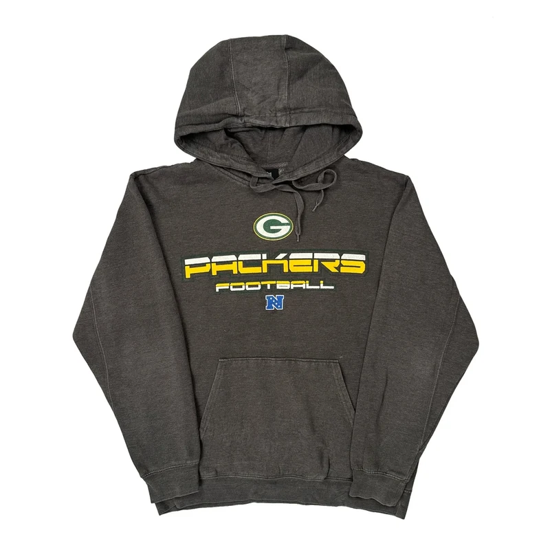 Packers Nfl Hoodie - Large Grey Cotton Blend