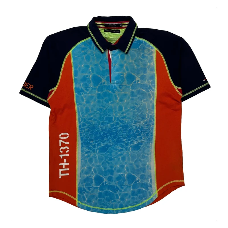 Th-1370 Tommy Hilfiger Graphic Polo Shirt - XL Multicoloured Cotton
