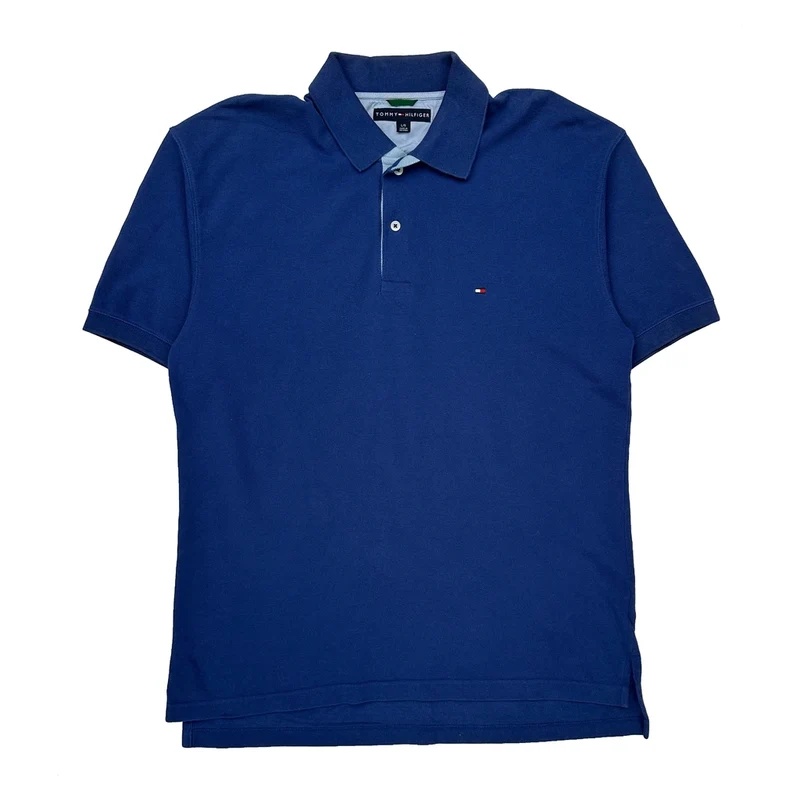 Tommy Hilfiger Polo Shirt - Large Blue Cotton