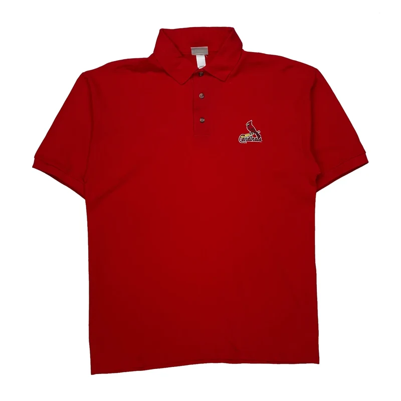 Cardinals Lee Sport Mlb Polo Shirt - Large Red Cotton