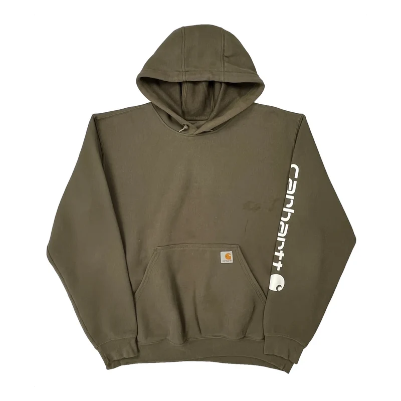 Carhartt Hoodie - Large Khaki Cotton