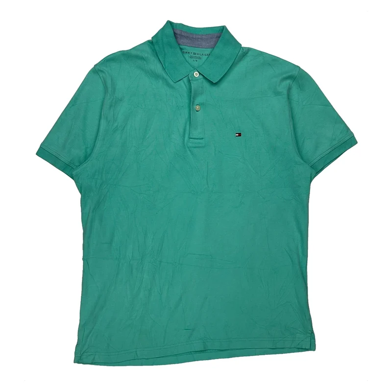 Tommy Hilfiger Polo Shirt - Large Green Cotton