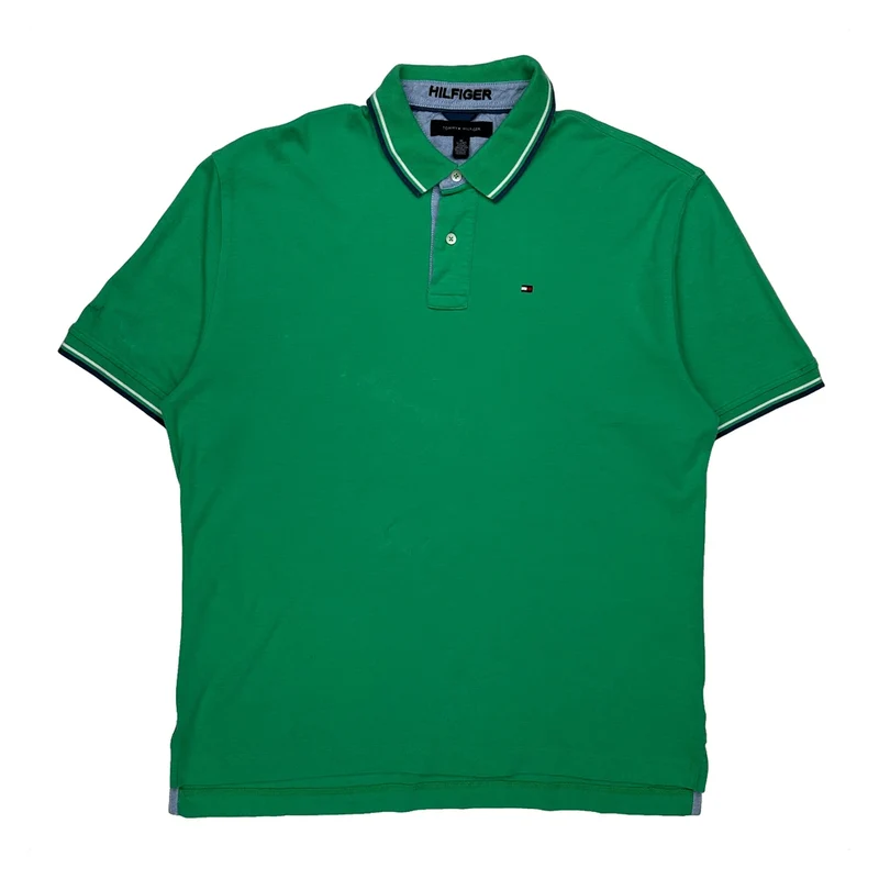 Tommy Hilfiger Polo Shirt - XL Green Cotton