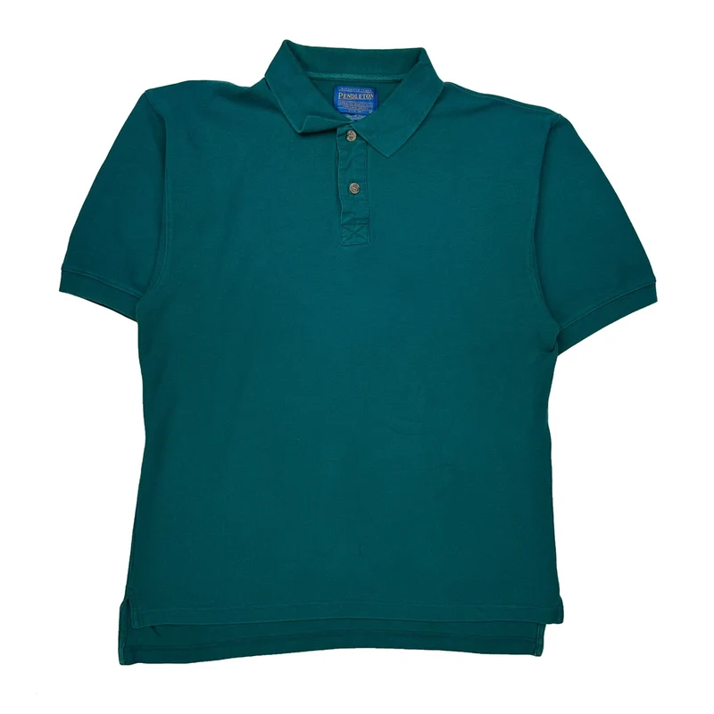 Pendleton Polo Shirt - Medium Green Cotton