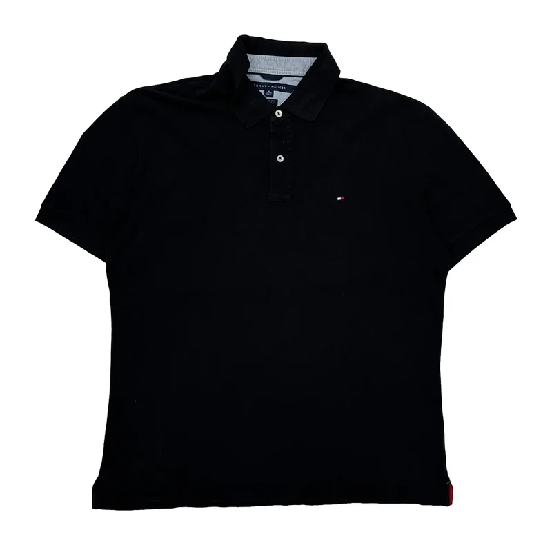 Tommy Hilfiger Polo Shirt - XL Black Cotton