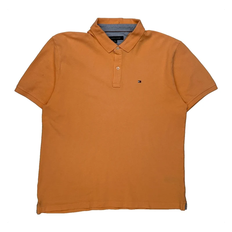 Tommy Hilfiger Polo Shirt - XL Orange Cotton