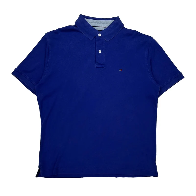 Tommy Hilfiger Polo Shirt - Large Blue Cotton