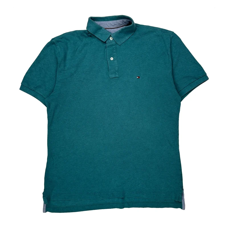 Tommy Hilfiger Polo Shirt - Large Green Cotton