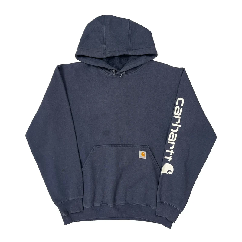 Original Fit Carhartt Spellout Hoodie - Medium Blue Cotton