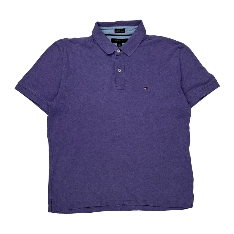 Tommy Hilfiger Polo Shirt - Large Purple Cotton
