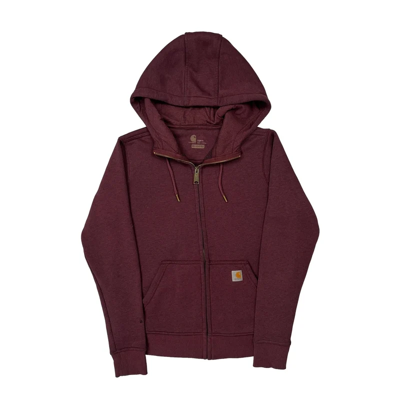Carhartt Hoodie - XS Burgundy Cotton Blend