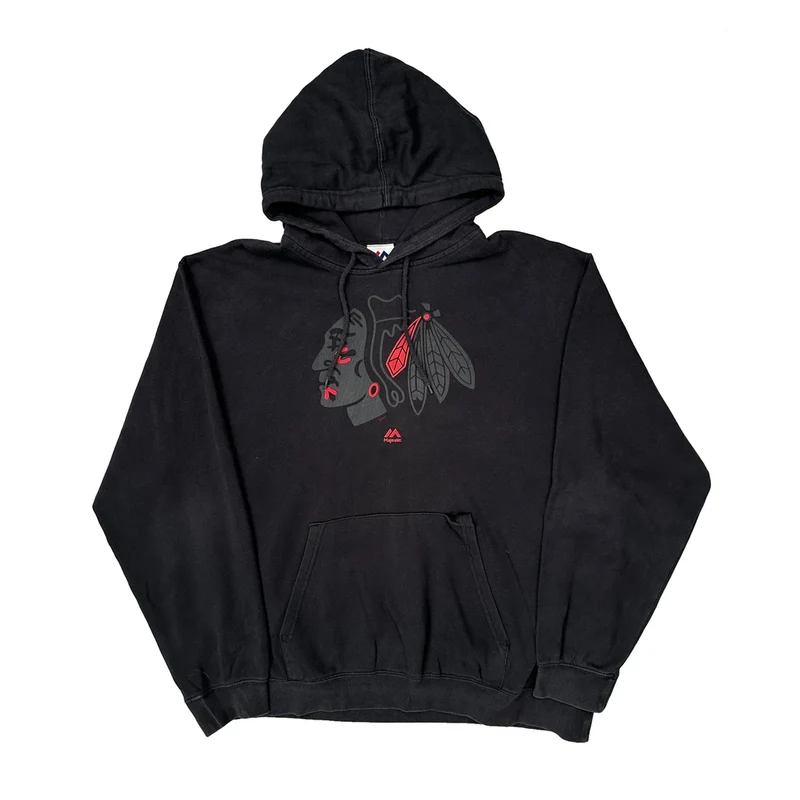 Chicago Blackhawks Majestic Nhl Hoodie - XL Black Cotton