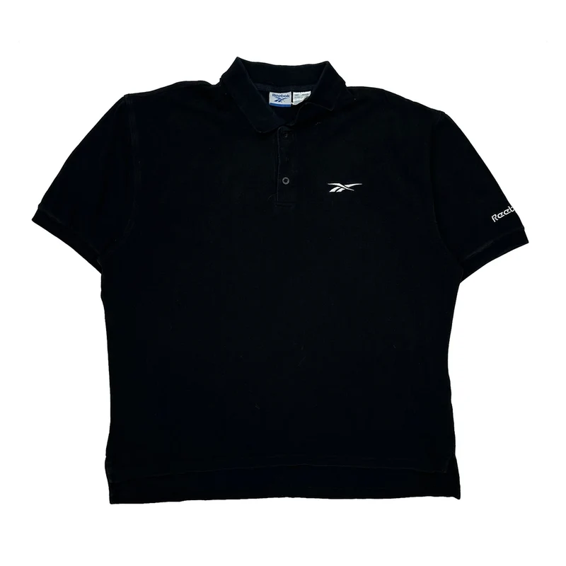 Reebok Polo Shirt - XL Black Cotton