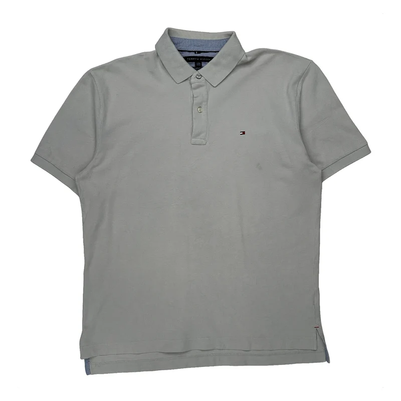 Tommy Hilfiger Polo Shirt - XL Grey Cotton