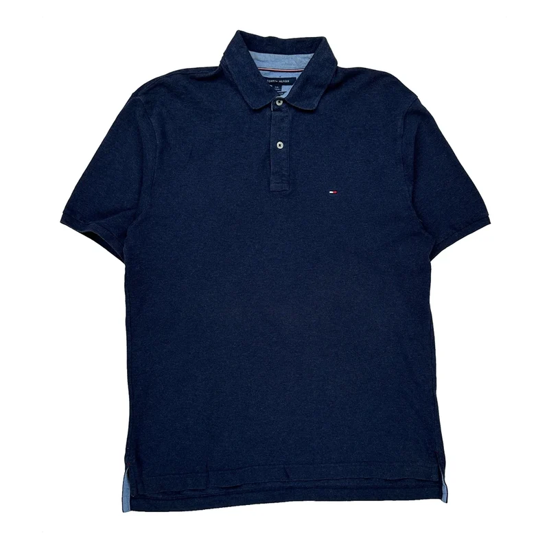 Tommy Hilfiger Polo Shirt - Large Navy Cotton