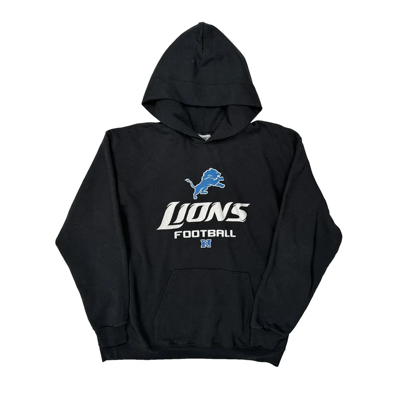 Lions Football Nfl Hoodie - Large Black Cotton