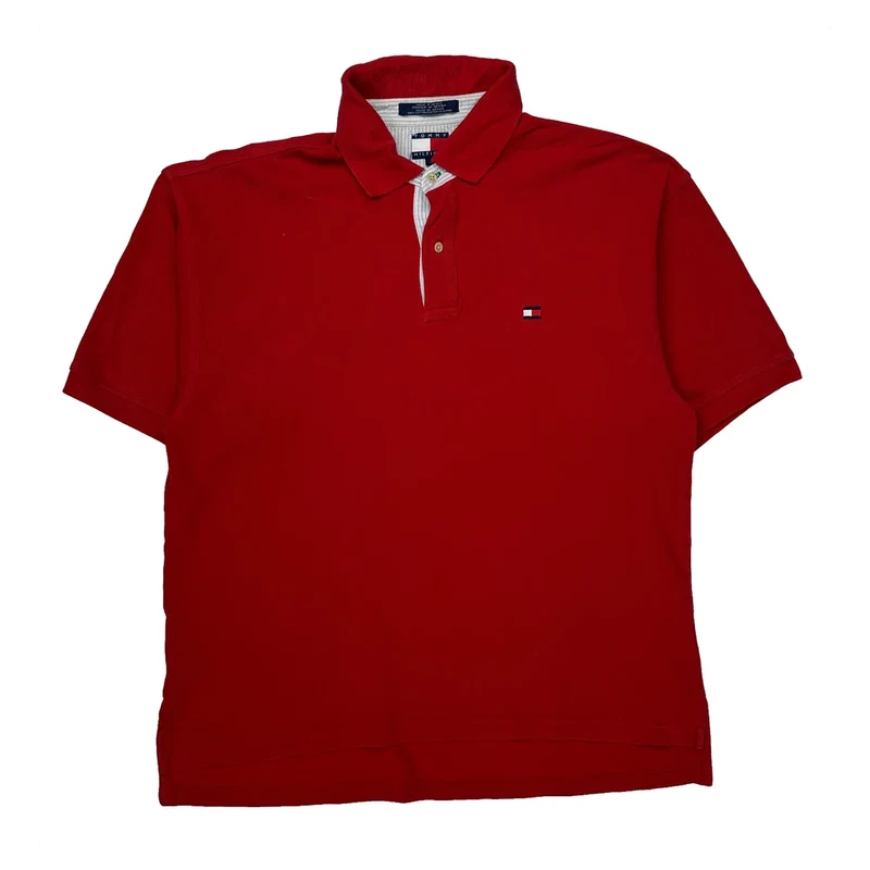Tommy Hilfiger Polo Shirt - XL Red Cotton