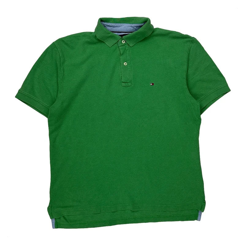 Tommy Hilfiger Polo Shirt - Large Green Cotton