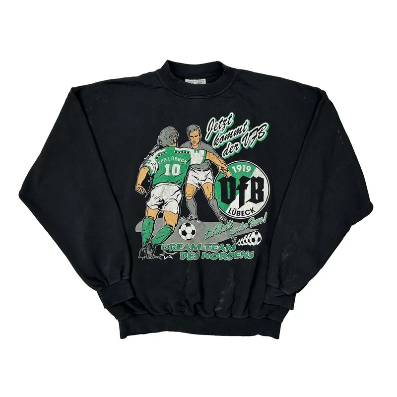 96/97 Vfb Lübeck New Look Graphic Sweatshirt - Large Black Cotton