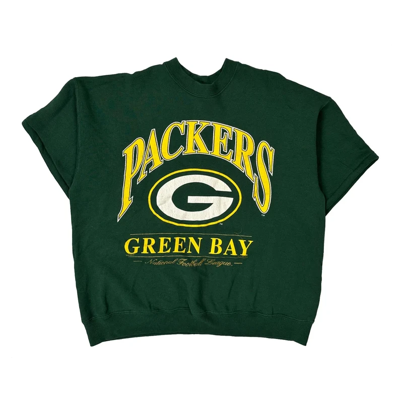 Green Bay Packers Lee Sport Nfl Sweatshirt - Large Green Cotton