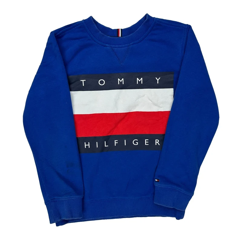 Age 8-10 Tommy Hilfiger Sweatshirt - Medium Blue Cotton