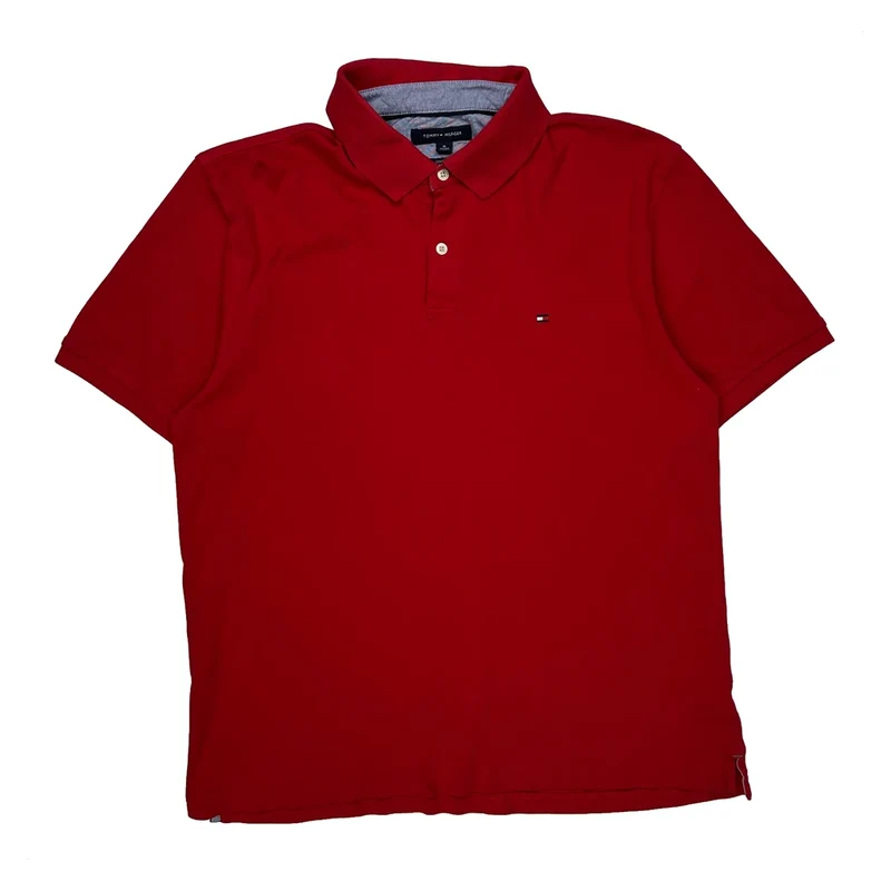 Tommy Hilfiger Polo Shirt - XL Red Cotton