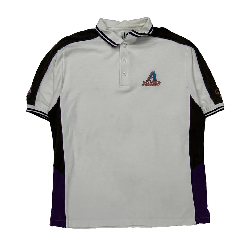 Diamondbacks Lee Sport Mlb Polo Shirt - Large White Cotton Blend