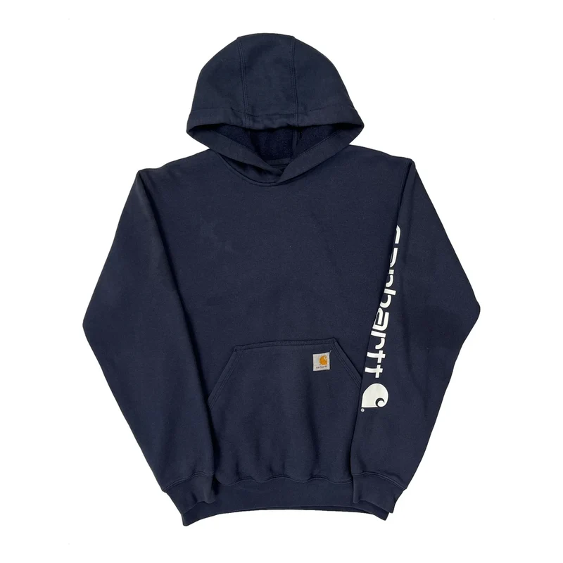 Carhartt Hoodie - Small Navy Cotton