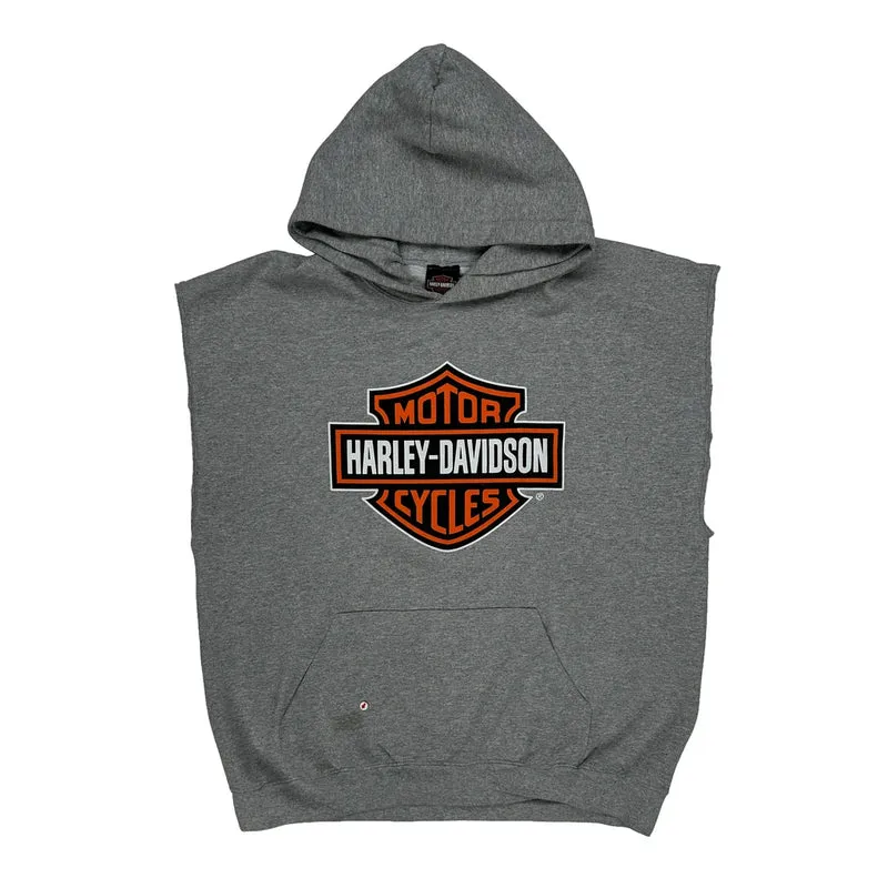 Oconomowoc, Wi Harley Davidson Graphic Hoodie - XL Grey Cotton Blend