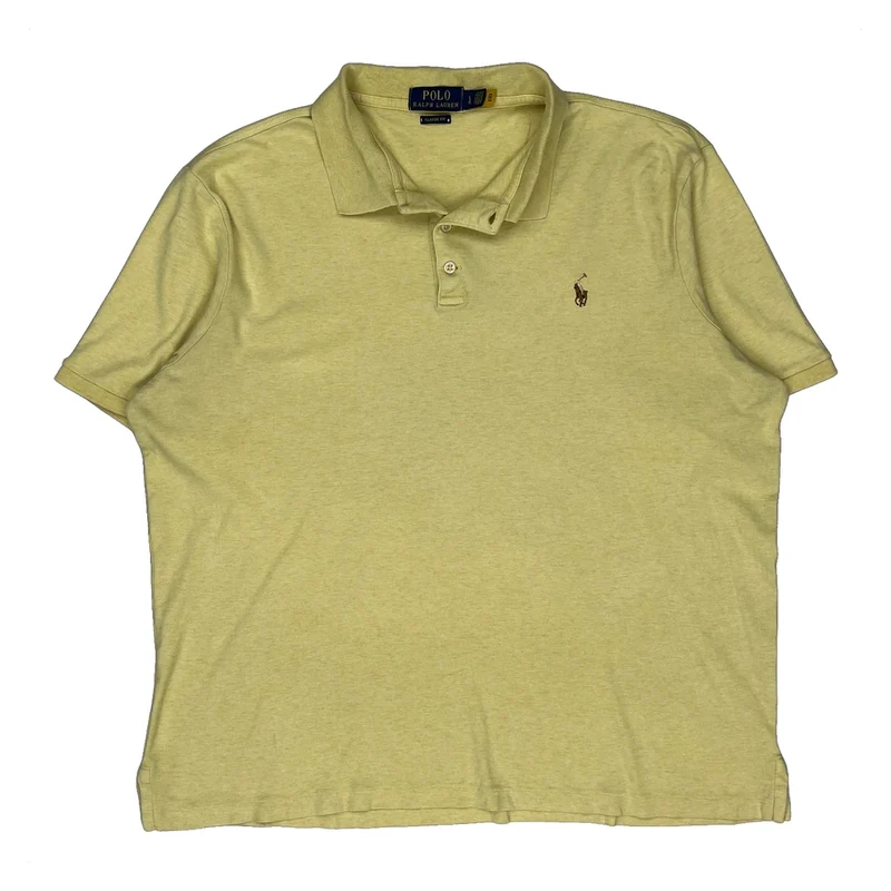 Polo By Ralph Lauren Polo Shirt - Large Yellow Cotton