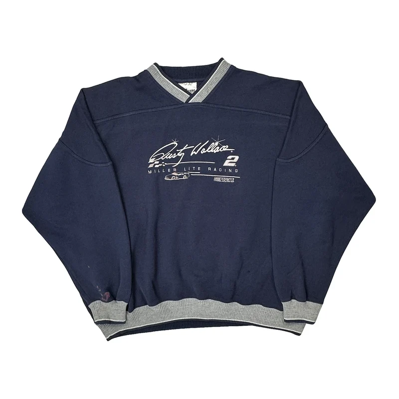 Miller Lite Racing Chase Authentics Nascar Sweatshirt - 2XL Navy Cotton Blend