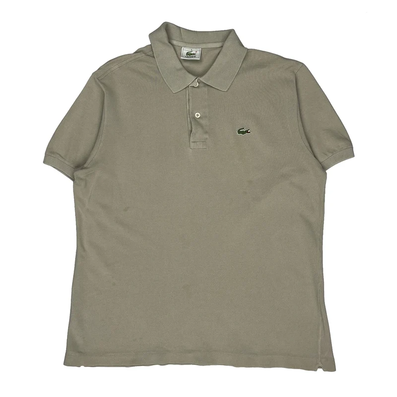 Lacoste Polo Shirt - Large Beige Cotton