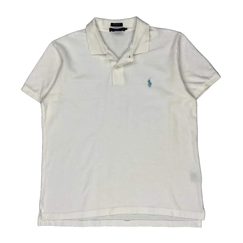 Ralph Lauren Polo Shirt - Large White Cotton