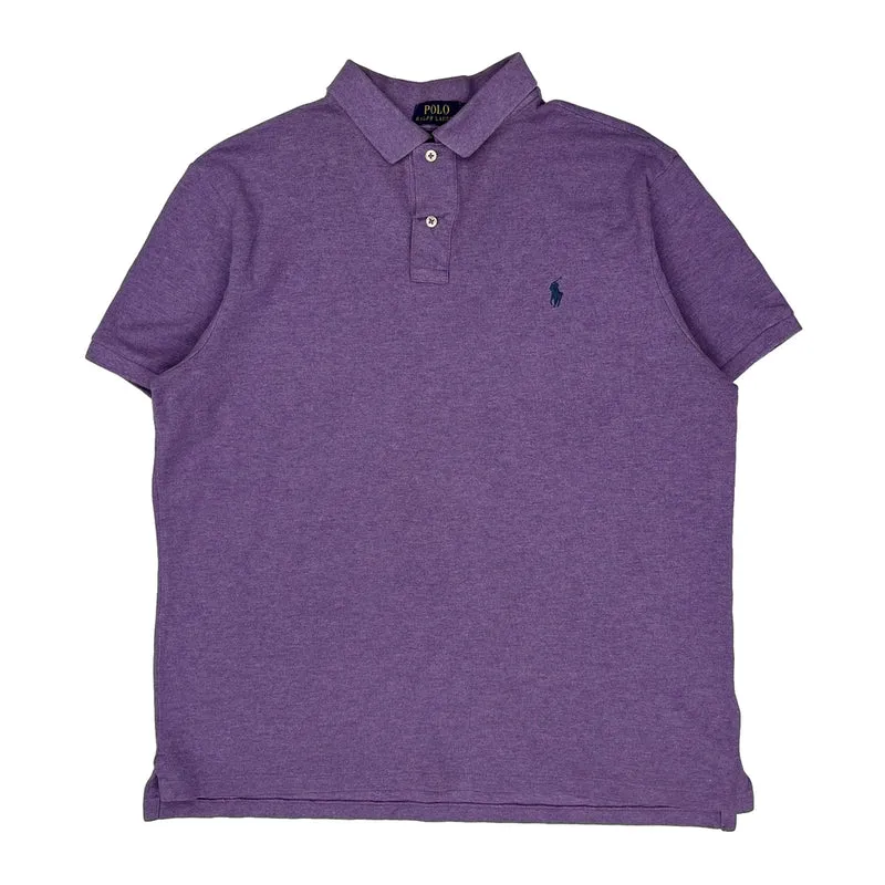 Polo By Ralph Lauren Slim Fit Polo Shirt - XL Purple Cotton